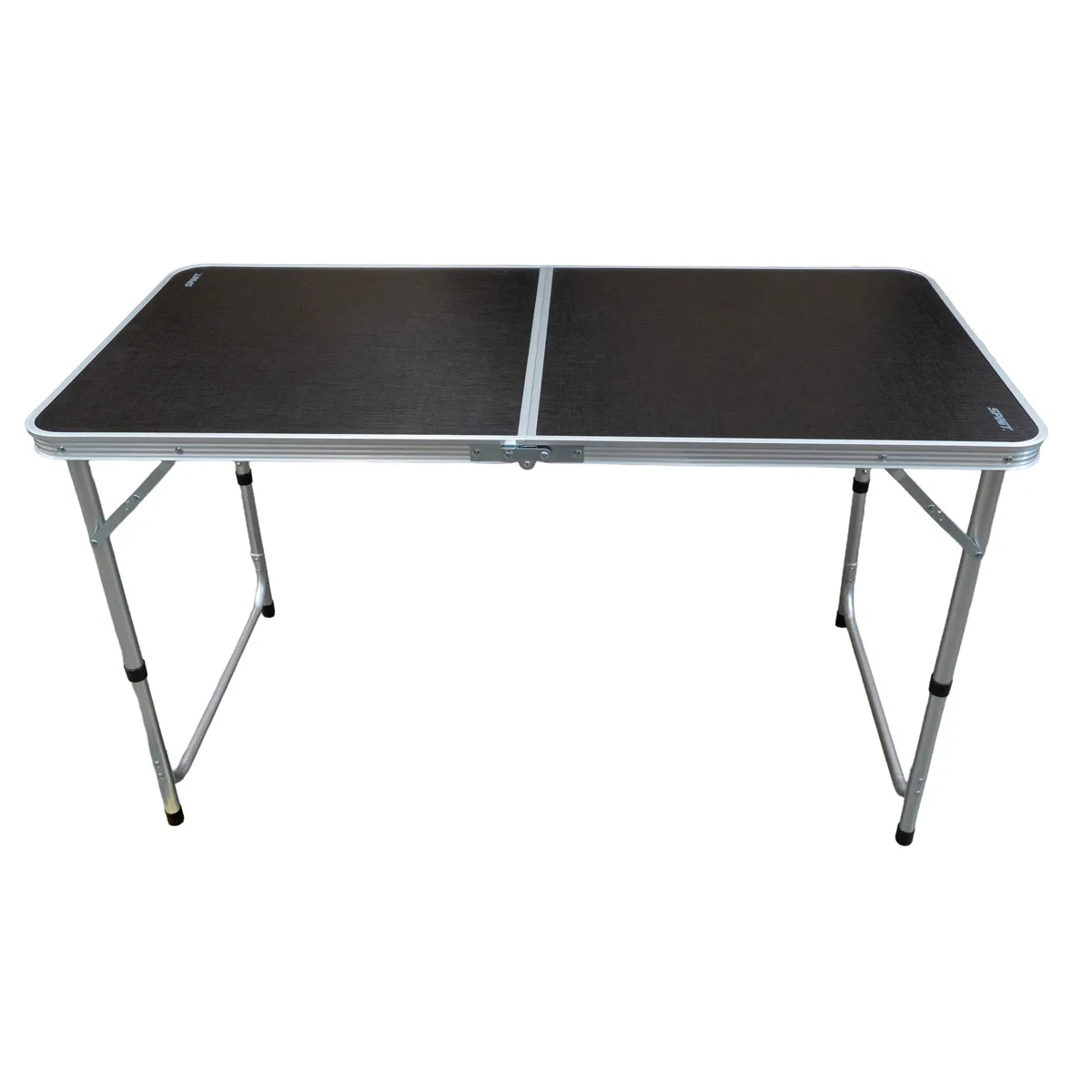 600026 MESA PLEGABLE SPINIT 120X60X70 ALU+MAD OSCURA-01 Mesa plegable para exterior estructura de aluminio y acero - Marrón oscuro - Imagen 1