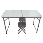 Set mesa plegable con 2 bancos de aluminio