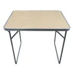 Mesa plegable Estructura Acero y aluminio para camping 80x60x70 cm - Madera Clara
