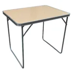 Mesa plegable Estructura Acero y aluminio para camping 80x60x70 cm - Madera Clara - Imagen 2