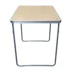 Mesa plegable Estructura Acero y aluminio para camping 80x60x70 cm - Madera Clara - Imagen 6