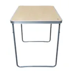 Mesa plegable Estructura Acero y aluminio para camping 80x60x70 cm - Madera Clara - Imagen 3