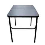 Mesa plegable de aluminio alto regulable camping Negro/Bambú - Imagen 7