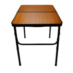 Mesa plegable de aluminio alto regulable camping Negro/Bambú - Imagen 3