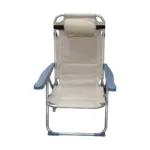 Silla reposera alta reclinable de aluminio para playa y camping 4 posiciones - Imagen 2