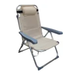Silla reposera alta reclinable de aluminio para playa y camping 4 posiciones
